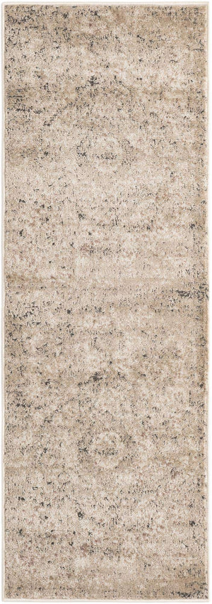Beige 2' x 6' 1 Portland Runner Area Rug 85% Polypropylene & 15% Polyester Vintage Distressed Traditional Carpet for Home Decor for Sale at Rug Engine