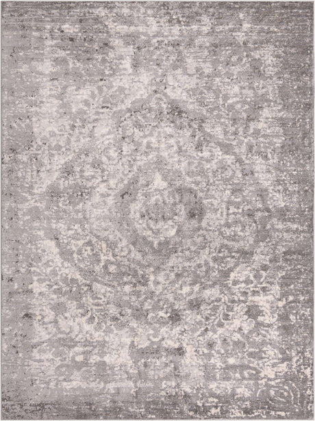 Gray 10' x 13' 1 Portland Rectangle Area Rug 85% Polypropylene & 15% Polyester Vintage Distressed Traditional Carpet for Home Decor for Sale at Rug Engine