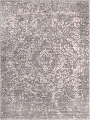 Gray 9' x 12' Portland Rectangle Area Rug 85% Polypropylene & 15% Polyester Vintage Distressed Traditional Carpet for Home Decor for Sale at Rug Engine