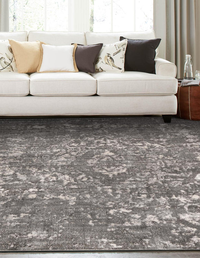 Gray 6' 1 x 6' 1 Portland Square Area Rug 85% Polypropylene & 15% Polyester Vintage Distressed Traditional Carpet for Home Decor for Sale at Rug Engine
