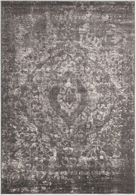 Gray 7' 1 x 10' Portland Rectangle Area Rug 85% Polypropylene & 15% Polyester Vintage Distressed Traditional Carpet for Home Decor for Sale at Rug Engine