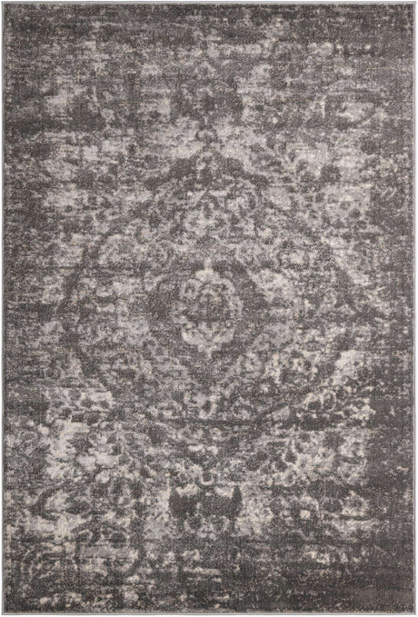 Gray 6' 1 x 9' Portland Rectangle Area Rug 85% Polypropylene & 15% Polyester Vintage Distressed Traditional Carpet for Home Decor for Sale at Rug Engine