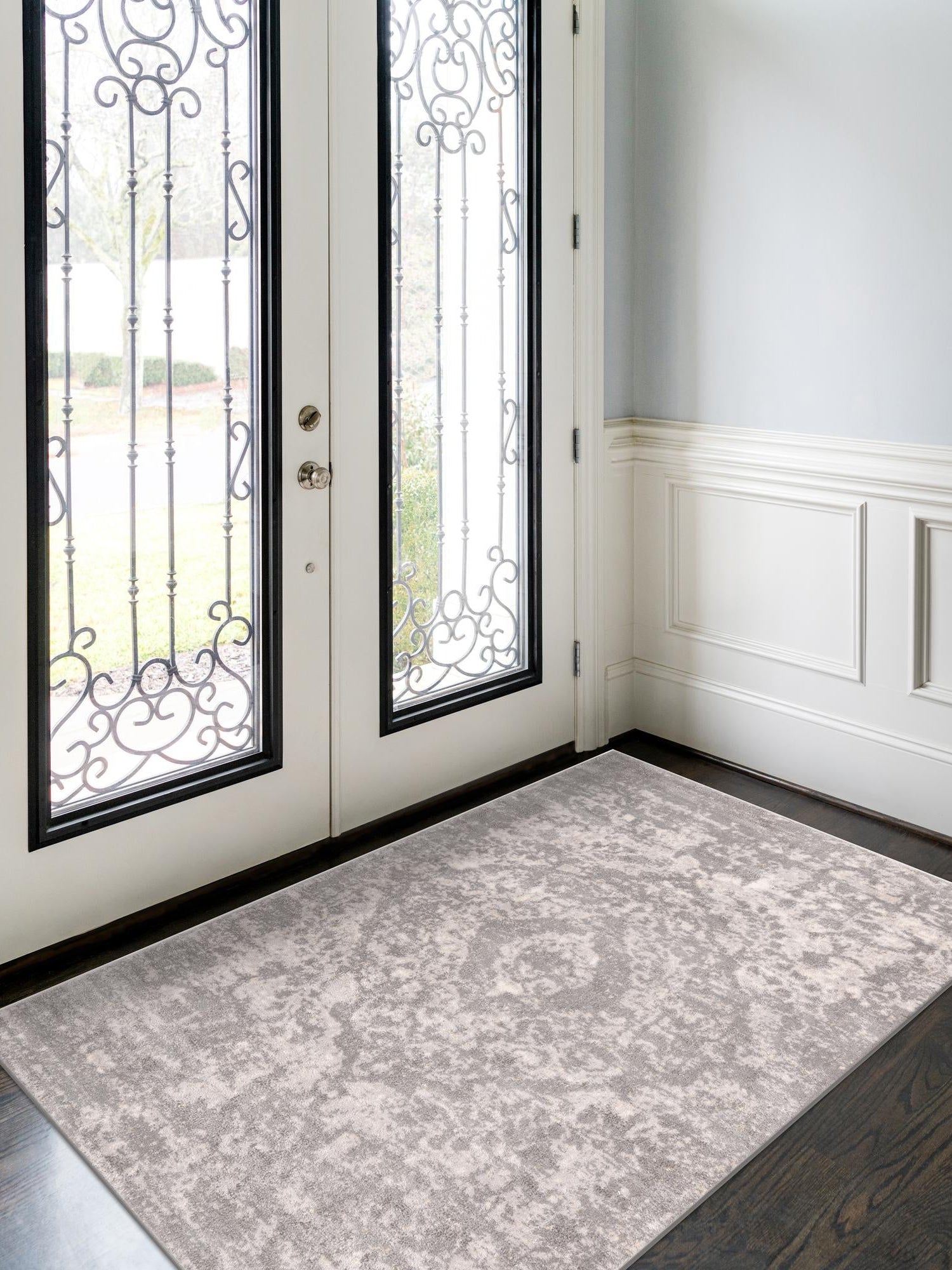 Gray 10' x 13' 1 Portland Rectangle Area Rug 85% Polypropylene & 15% Polyester Vintage Distressed Traditional Carpet for Home Decor for Sale at Rug Engine