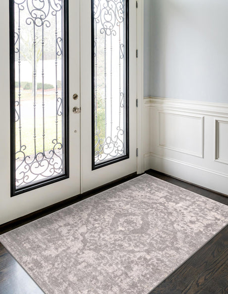Gray 10' x 14' 1 Portland Rectangle Area Rug 85% Polypropylene & 15% Polyester Vintage Distressed Traditional Carpet for Home Decor for Sale at Rug Engine