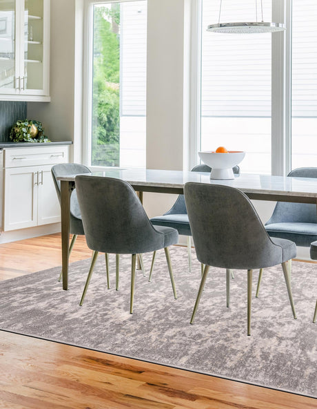 Gray 9' x 12' Portland Rectangle Area Rug 85% Polypropylene & 15% Polyester Vintage Distressed Traditional Carpet for Home Decor for Sale at Rug Engine