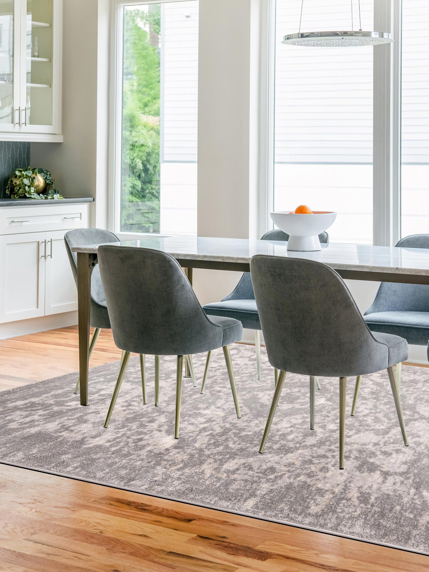 Gray 5' 3 x 8' Portland Rectangle Area Rug 85% Polypropylene & 15% Polyester Vintage Distressed Traditional Carpet for Home Decor for Sale at Rug Engine