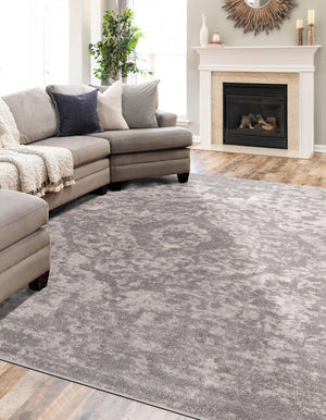 Gray 10' x 13' 1 Portland Rectangle Area Rug 85% Polypropylene & 15% Polyester Vintage Distressed Traditional Carpet for Home Decor for Sale at Rug Engine
