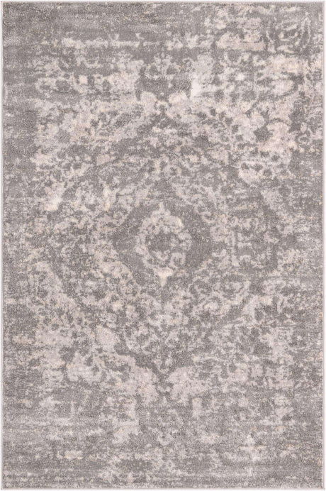 Gray 5' 3 x 8' Portland Rectangle Area Rug 85% Polypropylene & 15% Polyester Vintage Distressed Traditional Carpet for Home Decor for Sale at Rug Engine