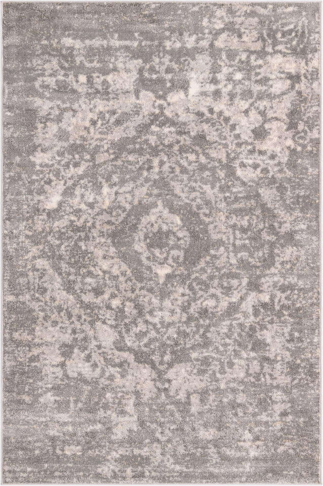 Gray 5' 3 x 8' Portland Rectangle Area Rug 85% Polypropylene & 15% Polyester Vintage Distressed Traditional Carpet for Home Decor for Sale at Rug Engine
