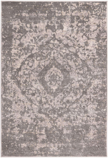 Gray 4' 1 x 6' 1 Portland Rectangle Area Rug 85% Polypropylene & 15% Polyester Vintage Distressed Traditional Carpet for Home Decor for Sale at Rug Engine