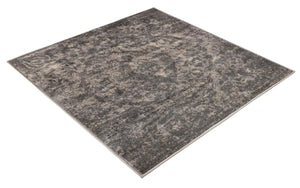 Gray 4' 1 x 4' 1 Portland Square Area Rug 85% Polypropylene & 15% Polyester Vintage Distressed Traditional Carpet for Home Decor for Sale at Rug Engine