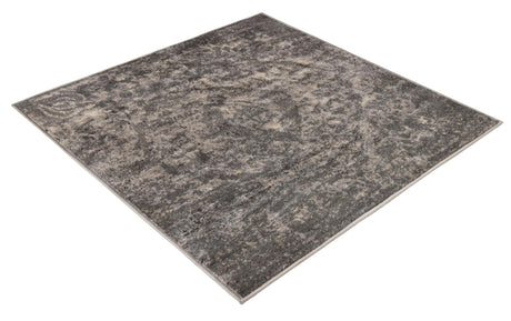 Gray 4' 1 x 4' 1 Portland Square Area Rug 85% Polypropylene & 15% Polyester Vintage Distressed Traditional Carpet for Home Decor for Sale at Rug Engine