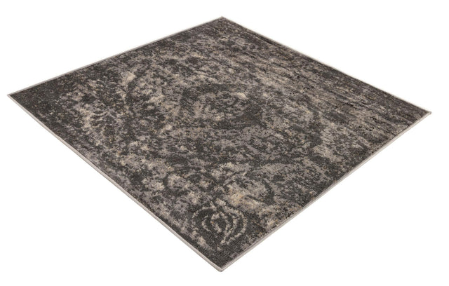 Gray 4' 1 x 4' 1 Portland Square Area Rug 85% Polypropylene & 15% Polyester Vintage Distressed Traditional Carpet for Home Decor for Sale at Rug Engine