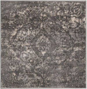 Gray 4' 1 x 4' 1 Portland Square Area Rug 85% Polypropylene & 15% Polyester Vintage Distressed Traditional Carpet for Home Decor for Sale at Rug Engine