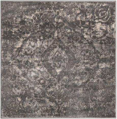 Gray 4' 1 x 4' 1 Portland Square Area Rug 85% Polypropylene & 15% Polyester Vintage Distressed Traditional Carpet for Home Decor for Sale at Rug Engine