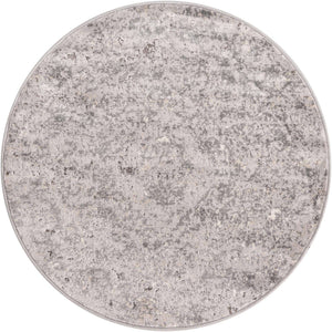 Gray 3' 1 x 3' 1 Portland Round Area Rug 85% Polypropylene & 15% Polyester Vintage Distressed Traditional Carpet for Home Decor for Sale at Rug Engine