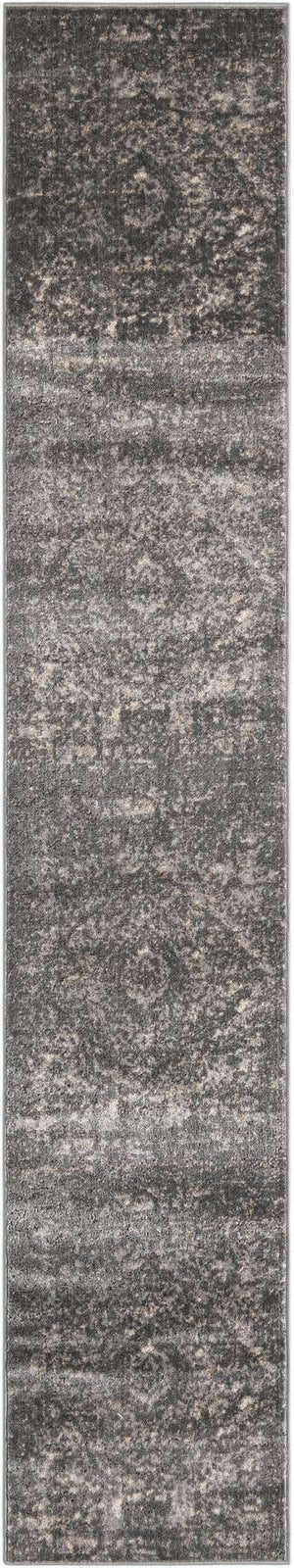 Gray 2' 2 x 12' Portland Runner Area Rug 85% Polypropylene & 15% Polyester Vintage Distressed Traditional Carpet for Home Decor for Sale at Rug Engine