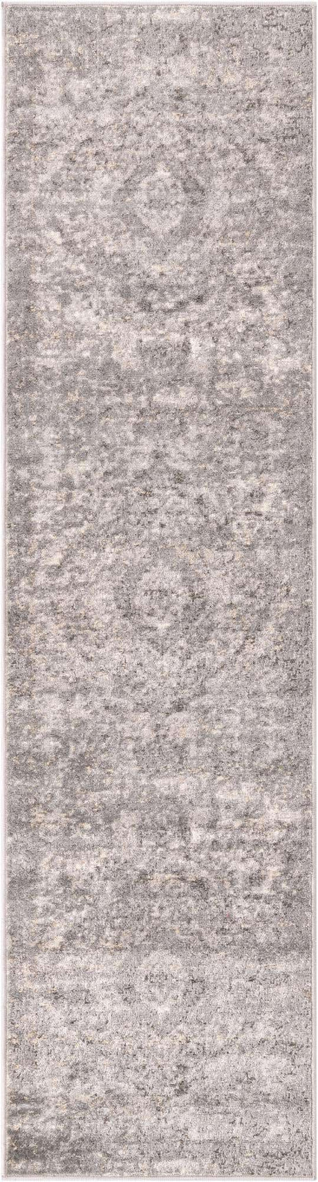 Gray 2' x 8' Portland Runner Area Rug 85% Polypropylene & 15% Polyester Vintage Distressed Traditional Carpet for Home Decor for Sale at Rug Engine