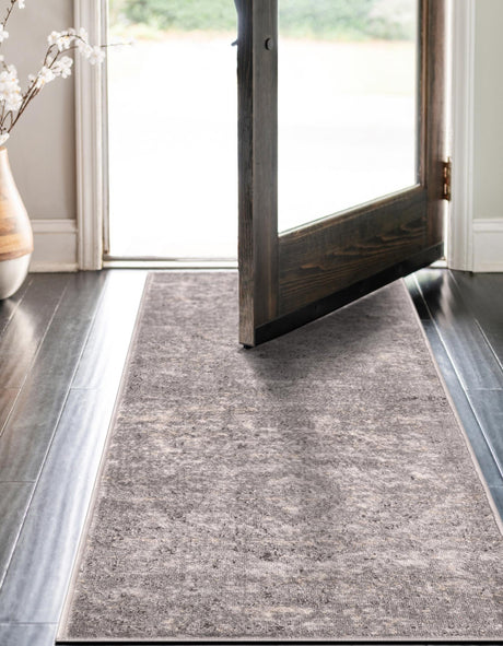 Gray 2' 2 x 12' Portland Runner Area Rug 85% Polypropylene & 15% Polyester Vintage Distressed Traditional Carpet for Home Decor for Sale at Rug Engine