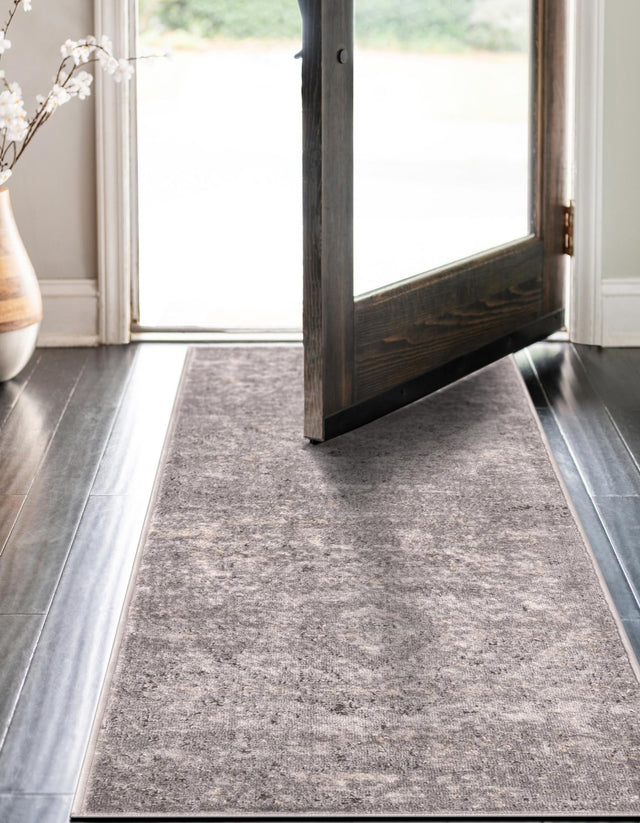 Gray 2' x 6' 1 Portland Runner Area Rug 85% Polypropylene & 15% Polyester Vintage Distressed Traditional Carpet for Home Decor for Sale at Rug Engine