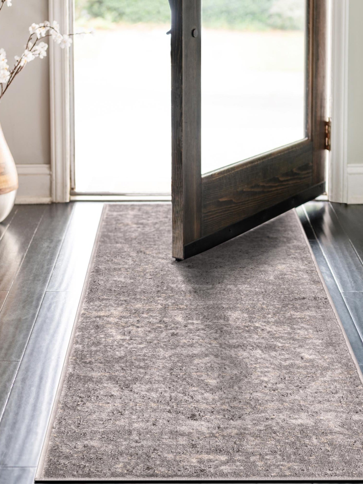 Gray 2' x 8' Portland Runner Area Rug 85% Polypropylene & 15% Polyester Vintage Distressed Traditional Carpet for Home Decor for Sale at Rug Engine