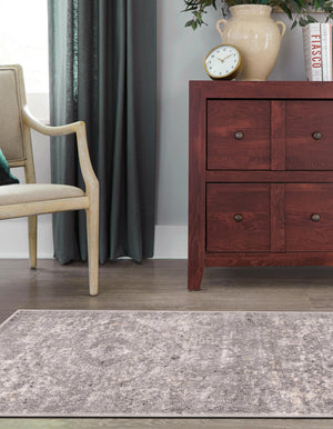 Gray 2' x 8' Portland Runner Area Rug 85% Polypropylene & 15% Polyester Vintage Distressed Traditional Carpet for Home Decor for Sale at Rug Engine