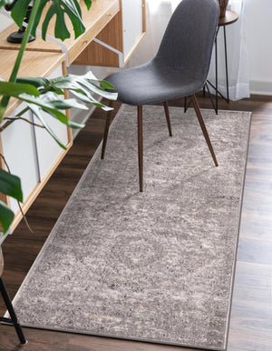 Gray 2' x 6' 1 Portland Runner Area Rug 85% Polypropylene & 15% Polyester Vintage Distressed Traditional Carpet for Home Decor for Sale at Rug Engine