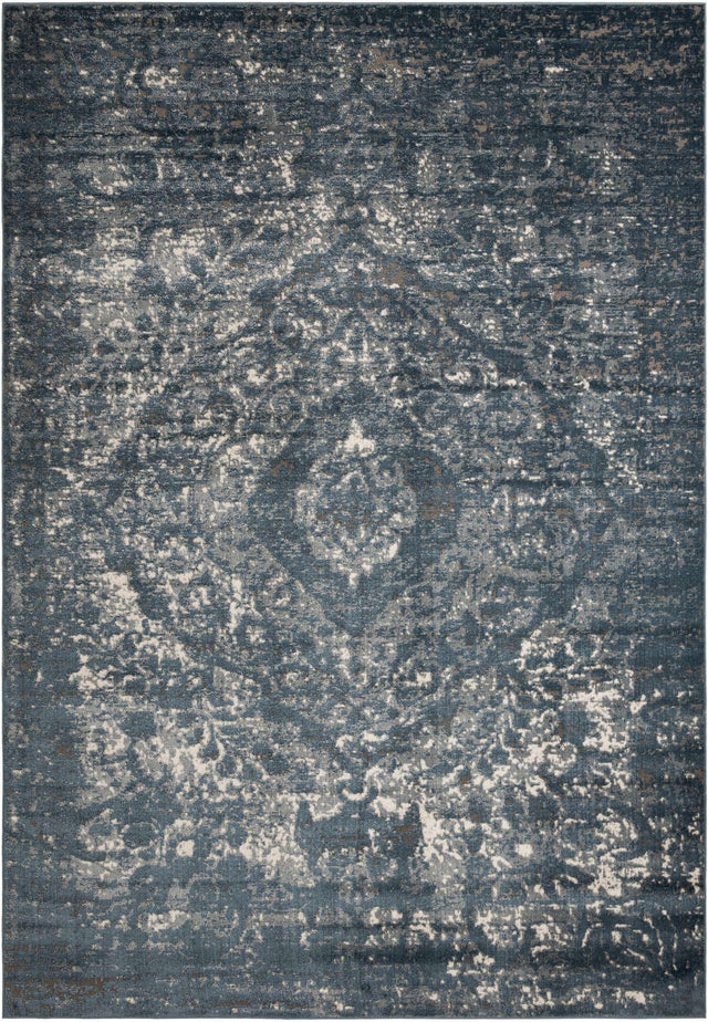 Blue 10' x 14' 1 Portland Rectangle Area Rug 85% Polypropylene & 15% Polyester Vintage Distressed Traditional Carpet for Home Decor for Sale at Rug Engine