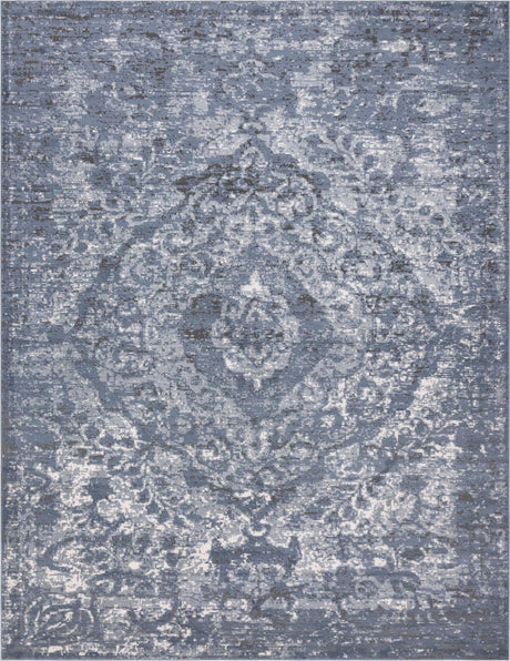 Blue 10' x 13' 1 Portland Rectangle Area Rug 85% Polypropylene & 15% Polyester Vintage Distressed Traditional Carpet for Home Decor for Sale at Rug Engine