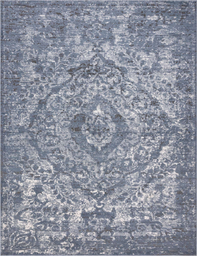 Blue 10' x 13' 1 Portland Rectangle Area Rug 85% Polypropylene & 15% Polyester Vintage Distressed Traditional Carpet for Home Decor for Sale at Rug Engine