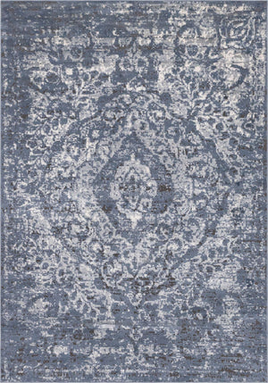 Blue 7' 1 x 10' Portland Rectangle Area Rug 85% Polypropylene & 15% Polyester Vintage Distressed Traditional Carpet for Home Decor for Sale at Rug Engine
