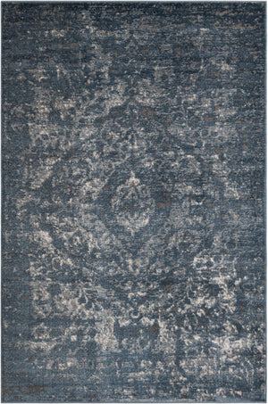 Blue 6' 1 x 9' Portland Rectangle Area Rug 85% Polypropylene & 15% Polyester Vintage Distressed Traditional Carpet for Home Decor for Sale at Rug Engine