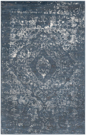 Blue 5' 3 x 8' Portland Rectangle Area Rug 85% Polypropylene & 15% Polyester Vintage Distressed Traditional Carpet for Home Decor for Sale at Rug Engine