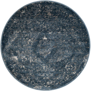 Blue 3' 1 x 3' 1 Portland Round Area Rug 85% Polypropylene & 15% Polyester Vintage Distressed Traditional Carpet for Home Decor for Sale at Rug Engine
