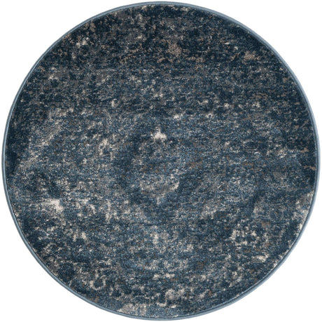 Blue 3' 1 x 3' 1 Portland Round Area Rug 85% Polypropylene & 15% Polyester Vintage Distressed Traditional Carpet for Home Decor for Sale at Rug Engine