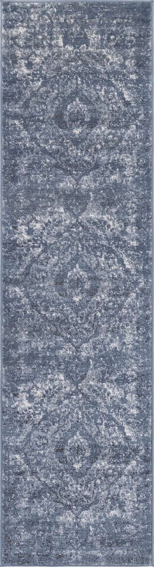 Blue 2' x 8' Portland Runner Area Rug 85% Polypropylene & 15% Polyester Vintage Distressed Traditional Carpet for Home Decor for Sale at Rug Engine
