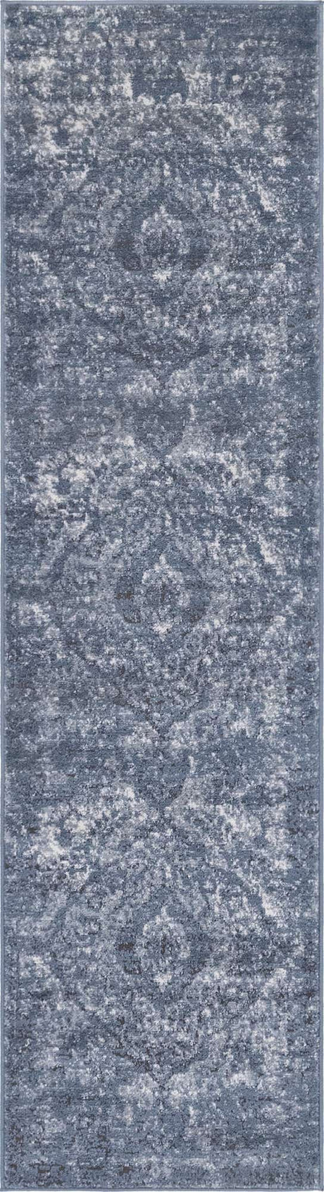 Blue 2' x 8' Portland Runner Area Rug 85% Polypropylene & 15% Polyester Vintage Distressed Traditional Carpet for Home Decor for Sale at Rug Engine