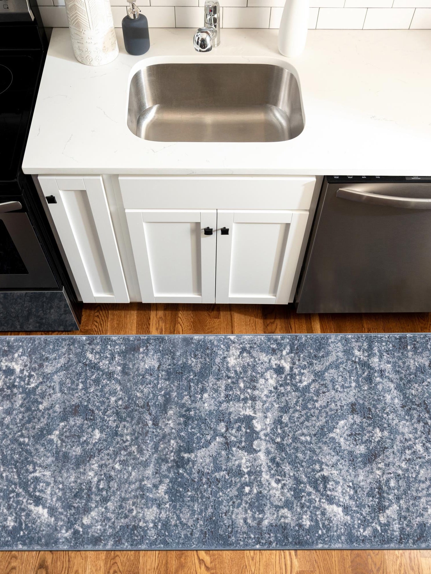 Blue 2' x 6' 1 Portland Runner Area Rug 85% Polypropylene & 15% Polyester Vintage Distressed Traditional Carpet for Home Decor for Sale at Rug Engine
