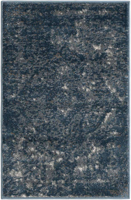 Blue 2' 2 x 3' 1 Portland Rectangle Area Rug 85% Polypropylene & 15% Polyester Vintage Distressed Traditional Carpet for Home Decor for Sale at Rug Engine