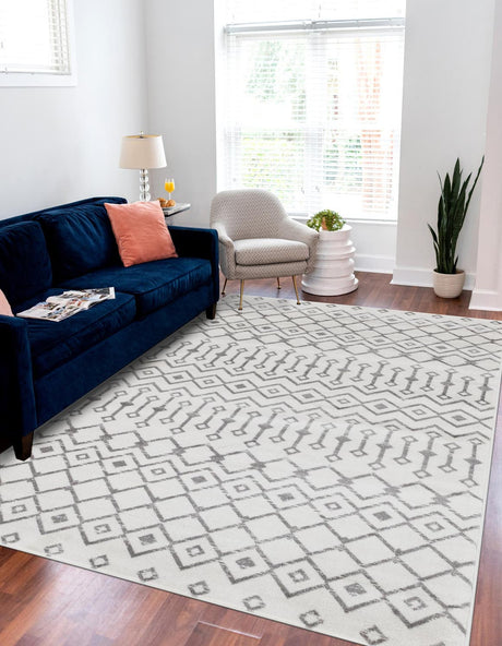 Ivory 6' x 9' Moroccan Trellis Rectangle Rug