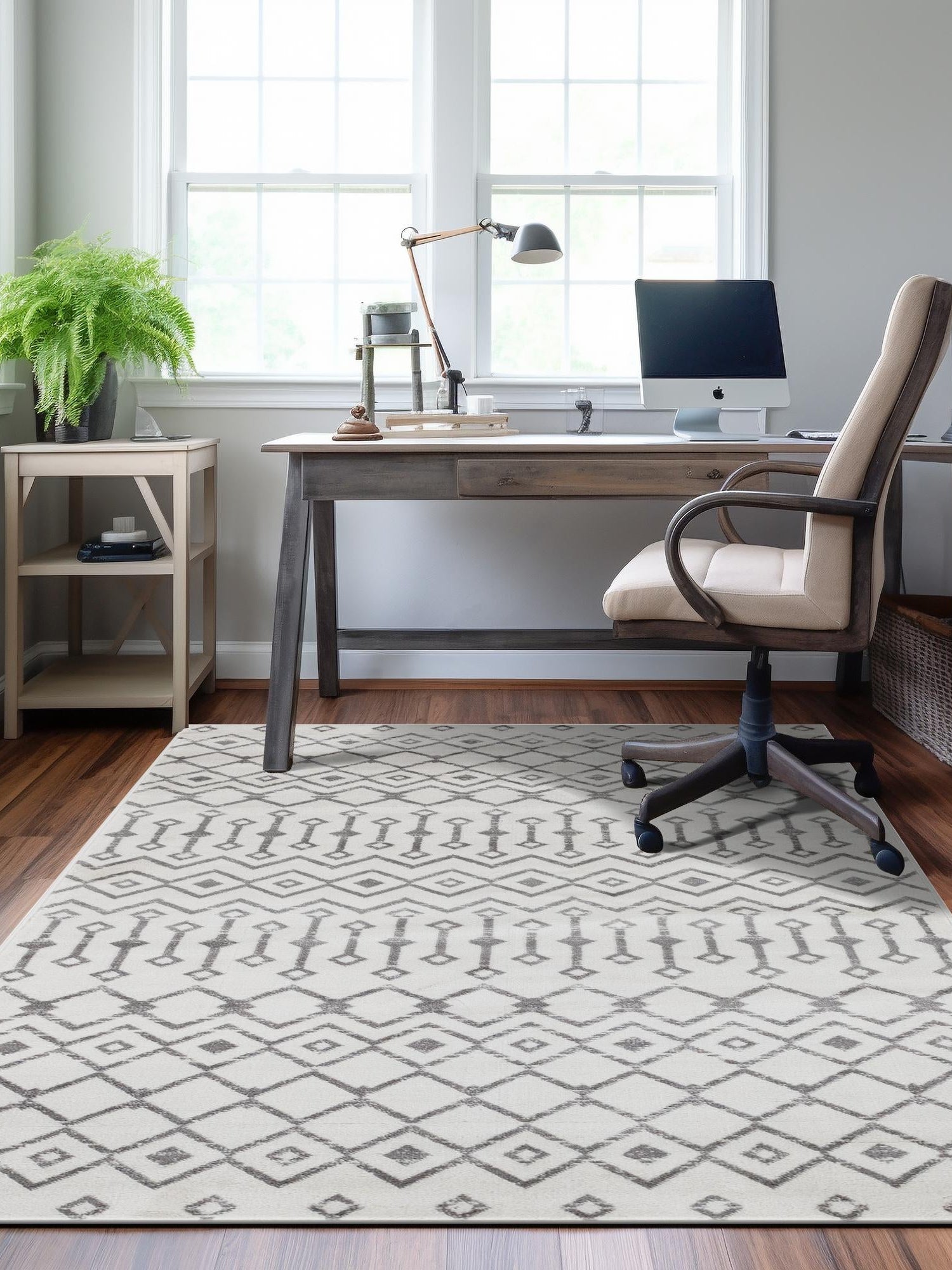 Ivory 7' 10 x 11' Moroccan Trellis Rectangle Area Rug 100% Polypropylene Easy Clean Geometric Traditional Carpet for Interior Design Home Decor for Sale at Rug Engine