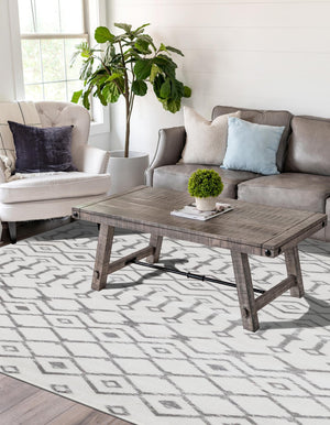 Ivory 6' x 9' Moroccan Trellis Rectangle Rug