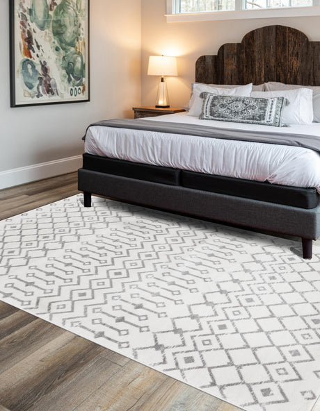 Ivory 2' x 3' 1 Moroccan Trellis Rectangle Area Rug 100% Polypropylene Easy Clean Geometric Traditional Carpet for Interior Design Home Decor for Sale at Rug Engine