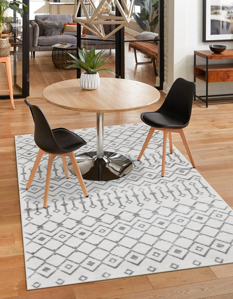 Ivory 9' x 12' Moroccan Trellis Rectangle Area Rug 100% Polypropylene Easy Clean Geometric Traditional Carpet for Interior Design Home Decor for Sale at Rug Engine
