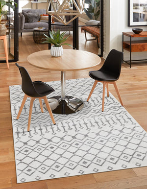 Ivory 6' x 9' Moroccan Trellis Rectangle Rug
