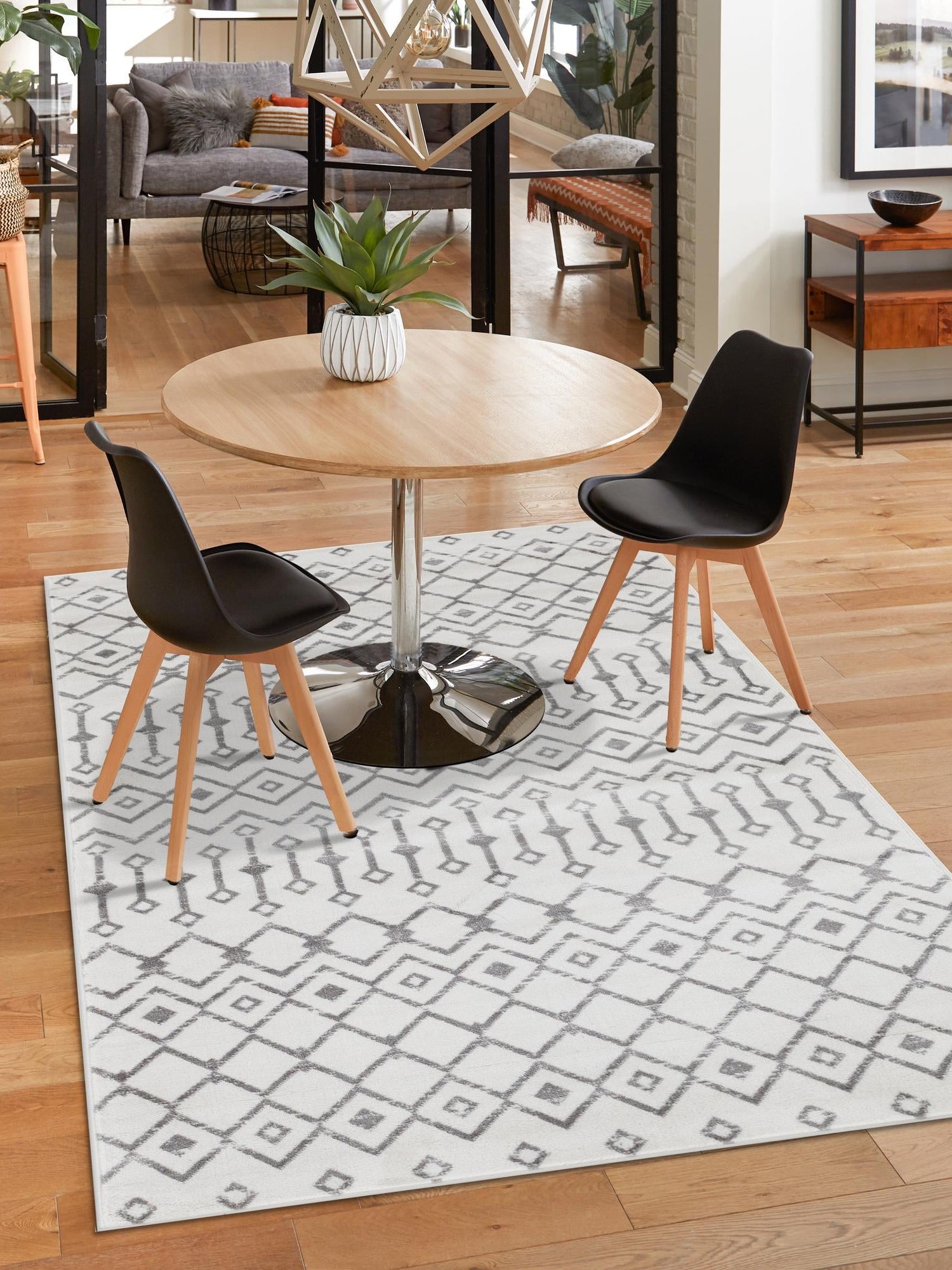 Ivory 7' 10 x 11' Moroccan Trellis Rectangle Area Rug 100% Polypropylene Easy Clean Geometric Traditional Carpet for Interior Design Home Decor for Sale at Rug Engine
