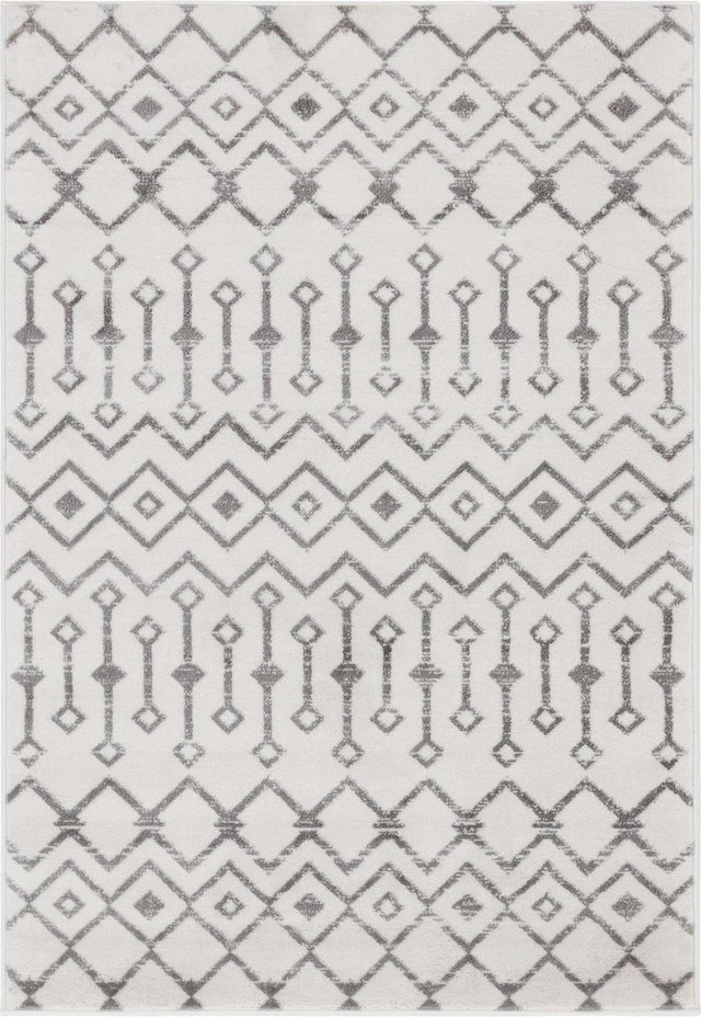 Ivory 4' 1 x 6' 1 Moroccan Trellis Rectangle Area Rug
