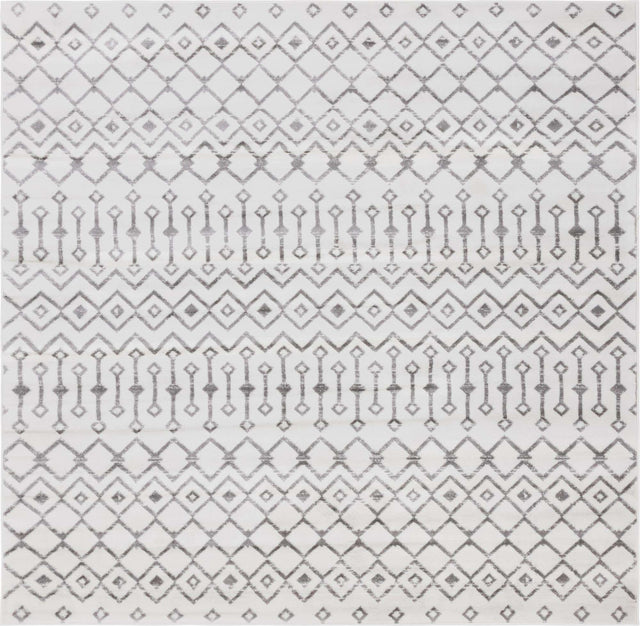 Ivory 7' 10 x 7' 10 Moroccan Trellis Square Area Rug