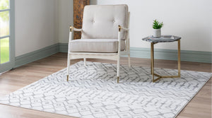 Ivory 7' 10 x 7' 10 Moroccan Trellis Square Area Rug