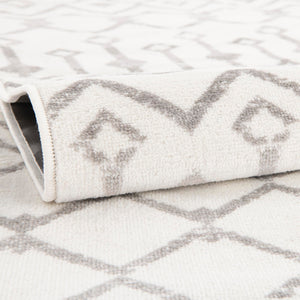 Ivory 7' 10 x 7' 10 Moroccan Trellis Square Area Rug